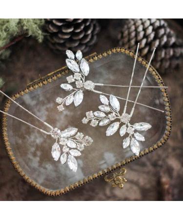 Prosy Bridal Wedding Hair Pins - Silver Crystal Rhinestone Hair Clips for Women & Girls (3 Pack) - Buy Online on GoSupps.com