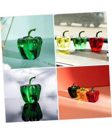 Alipis Office Decor Decorations for Home Crystal Figurines Living Room Chili Vegetable Household Fake Fruit Green 6.3x4.5cm - Buy Online on GoSupps.com