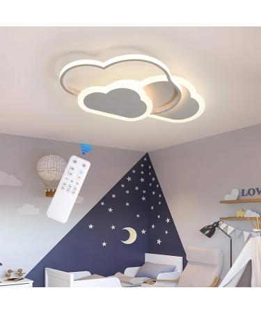 YLFXL LED ceiling lamp children's room lamp ceiling 42cm ceiling lamp children's room dimmable with remote control 32W lamp children's room ceiling light clouds for living room bedroom children's room white 42cm
