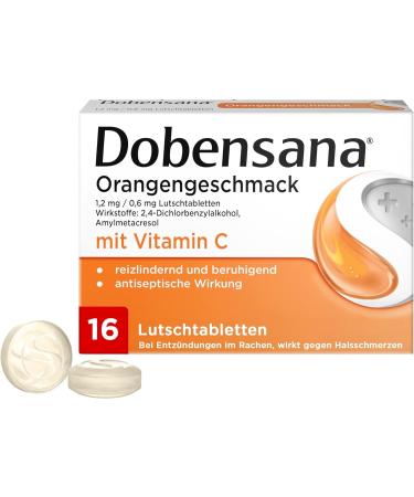 Dobensana orange flavour 1.2 mg 0.6 mg lozenges orange vitamin C 16 pieces orange + vitamin C