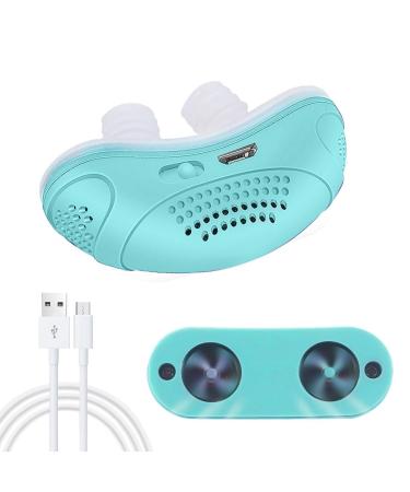 Electric Anti Snoring Devices-Obvious Effect-Safe Comfortable-Double Eddy Current-for Men Women All Nose Shapes and All Ages to Reduce Snoring-Mint Green 1PCS