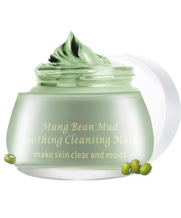 Mung Bean Clay Mask - Cleansing Face Mask Mud Mask For Balance Water And Oil Deep Hydrating Skin Smooth And Tender Clay Face Mask Improve Pore Acne-Prone & Oily Skin Face Masks Skincare 120g