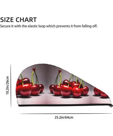 Super Absorbent Chilean Cherries Hair Cap for Girls - Elastic Wrap for Quick Drying Long Thick Hair - Buy Online on GoSupps.com