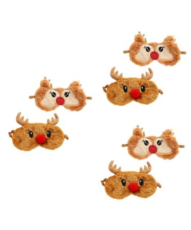 minkissy 6 Pcs Elastic Blinder Plush Blindfold Mens Sleep Mask Plush Eye Mask Rudolph Eye Mask Kids Eye Mask Eyeshades for Sleeping Eyeshadow Cartoon Eye Patch Ice Bag Fluffy Travel