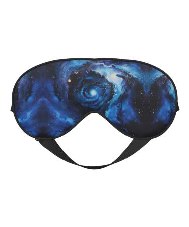 SSIMOO Blue Galaxy Print Ultra-Soft Light-Blocking Eye Mask for Optimal Comfort and Restful Sleep Black
