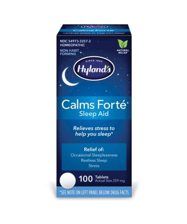 Hyland's Naturals Calms Forte Sleep Aid Tablets, Multi, Unflavored, 100 Count 100 Count (Pack of 1)