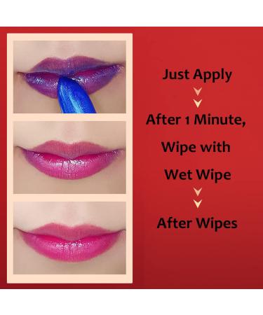 2 Pack Blue Color Changing Lipstick Magic Temperature Lip Balm - Long Lasting Moisturizing Gloss for Pink Lips - Waterproof Lip Tint Makeup (2 PCS) - Buy Online on GoSupps.com