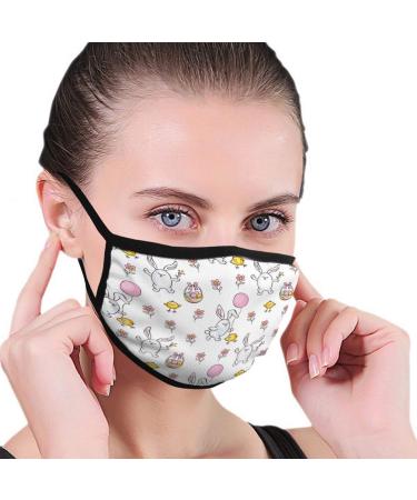 Breathable premium facial protection envelope colorful picture Easter egg rabbit chickens Easter cute women men anti -wind dust protection protective cover for ski cycling camping travel safety daily
