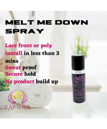 Kafune Amor Hair Melt Me Down Lace Melting Holding Spray - Glueless Wig Install 1-5 Day Hold Safe for HD/Swiss Lace Wig No Flake/Residue Quick Dry Ideal for Daily Wearers Substitute for lace glue 2 Fl Oz (Pack of 1) - Buy Online on GoSupps.com