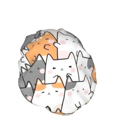 Orange Cats Printed Shower Cap - Waterproof Reusable Bath Cap for Women, Men, Boys, and Girls | Spa Salon Essential - Buy Online on GoSupps.com