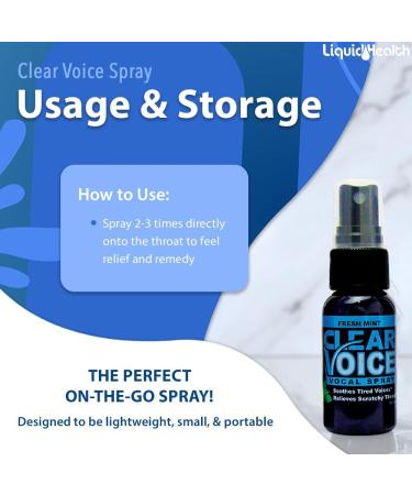 Clear Voice Vocal Throat Spray - Singing Ease & Voice Clarity, Fast Acting Herbal Oral Remedy for Singers, Speakers, Performers - Soothing Dampener, Moisturizer Relief, USA Made (Fresh Mint, 3 Pack) Fresh Mint 1 Fl Oz (Pack  - Buy Online on GoSupps.com