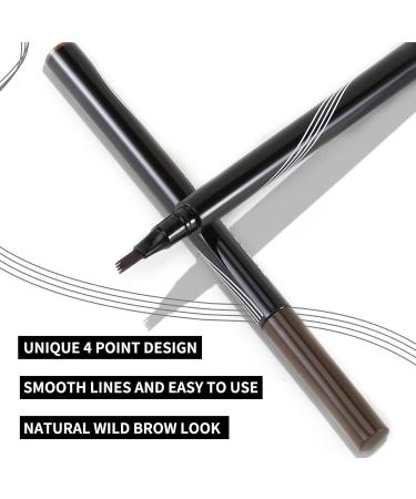 Boobeen Waterproof Micro Tip Eyebrow Pen - Long Lasting Grey Brown | Natural 3D Eyebrow Hair | Liquid Fork Tip Pencil - Buy Online on GoSupps.com