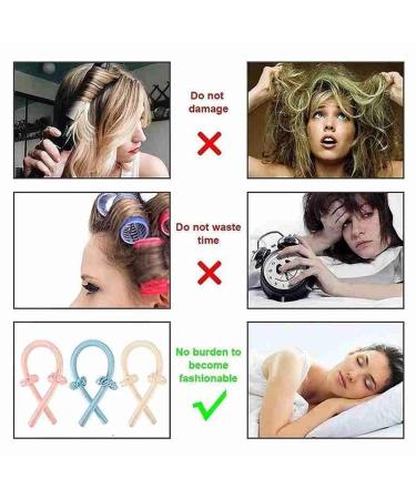 Silk Heatless Hair Curlers for Long Hair - Overnight Headband Rollers for Natural Hair - No Heat Flexible Rods - Champagne - Buy Online on GoSupps.com
