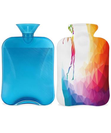 Golf Sportsman hot bottle with a fluffy cover 2 l capacity hot water bottle for cozy nights relieves pain back neck and shoulders
