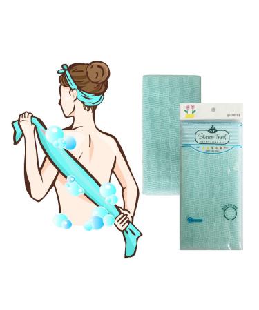 NOPIGO Premium Nylon Exfoliating Washcloth  1 Pack  Korean Loofah Puff Large Back Scrubber  Beauty Bath Sponges for Shower (Mint)