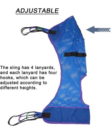 Full Body Patient Lift Sling Universal Full Body Mesh Lift Sling with Commode Opening Transfer Sling for Patients Shower Bath Toileting Sling Lift Sling for Elderly Bariatric Blue XL - Buy Online on GoSupps.com