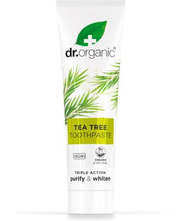 Buy Dr. Organic Tea Tree Toothpaste - Natural Vegan & Eco-Friendly - 100ml (1 Pack) - Paraben & SLS-Free Animal Test-Free - Buy Online on GoSupps.com
