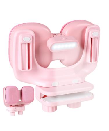 Writing Posture Corrector - Desk Upper Back Posture Brace With Light Adjustable Height Double Chest Support Back Straightener Support For Students Vision Protection Pink