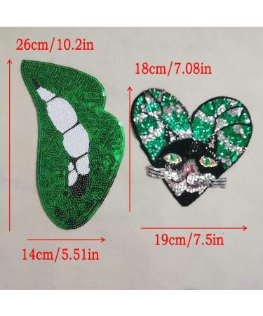 Green Sequin Patch DIY Clothing Embellishment - Beaded Embroidered Pattern Decals - Buy Online on GoSupps.com