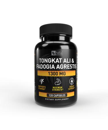 Fadogia Agrestis and Tongkat Ali Complex - Potent 1300mg Formula with 10:1 Fadogia Extract and 200:1 Tongkat Ali Extract for Endurance and Stamina - 120 CT