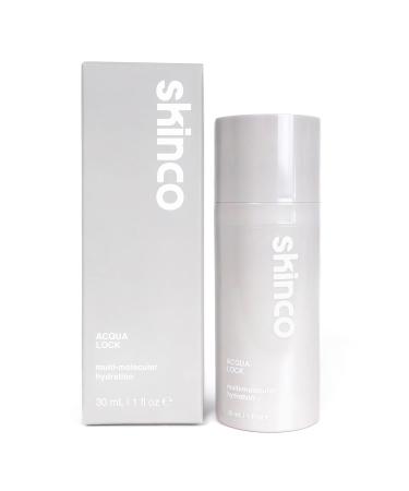 Skinco Aqua Lock Advanced Hyaluronic Acid Serum Multi-Molecular Hydration with Aloe Green Tea & Vitamin E | Plumps Moisturizes & Soothes Skin (1 fl oz) - Buy Online on GoSupps.com