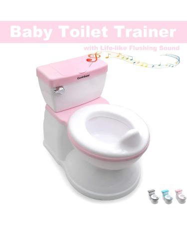 HTTMT Pink Training Toilet Seat Chair for Baby Toddler Kid Boys & Girls | Life-Like Flushing Sounds | Side Push Flushing | ET-BABY006-Pink - Buy Online on GoSupps.com