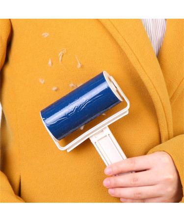 Pet Cat Dog Lint Roller Hair Removal Brush Reusable Gel Lint Roller Clothes Lint Pet Fluff Washable Cleaning Home Supplies (Blue)