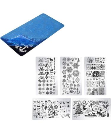 Uonlytech Christmas Nail Art Stamp Plates - 5pcs DIY Stencils for Perfect Manicure | Festive Nail Polish Stickers for Women - Buy Online on GoSupps.com