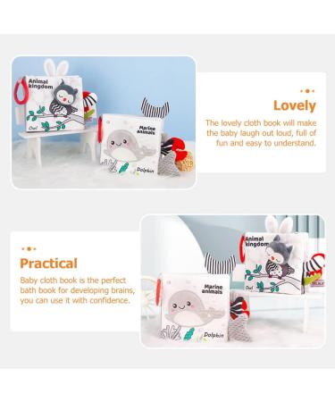 iBasenice 2pcs Touch and Feel Crinkle Cloth Baby Books - Early Education Animal Toys for Newborns | High Contrast, Soft & Safe for Boys and Girls - Buy Online on GoSupps.com