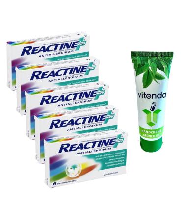 Reactine duo allergy tablets 5x6 pieces including a hand cream from vitenda