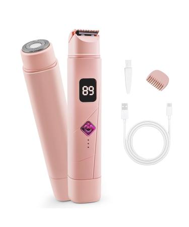 Tondeuse de bikini pour femme Rasoir lectrique 2 en 1 pour femme double t te IPX7 tanche IPX7 utilisation humide et s che tondeuse poils corporels et pilateur pour bikini aisselles