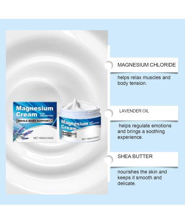  Rubu22a Magnesium Cream Quick Dry Easy to Absorb Relieves Muscle Tension Topical Magnesium Foot Cream Night Lotion Apply to Legs Arms or Body - Buy Online on GoSupps.com