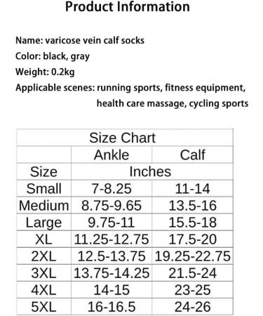 7XL Anti-Thrombotic Varicose Vein Socks - Gradient Pressure, Diabetic Edema, Black (No Feet), Size S-7XL - Buy Online on GoSupps.com