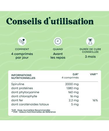 Organic Spirulina 500 mg Pure and Natural 1 Month Cure Reduces Fatigue Promotes Immunity 120 Vegan Tablets Rich in Protein and Phycocyanin Essentials by Novoma - Buy Online on GoSupps.com
