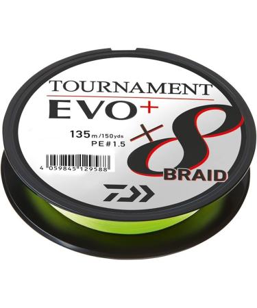 Daiwa Tournament X8 Braid EVO+ 135m Chartreuse Fishing Line - 0.14mm | Best Quality International Shipping - Buy Online on GoSupps.com