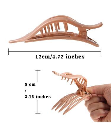 French Concord Hair Clips Claw - Set of 6 Large Transparent/Solid Color Hair Clips for Strong Hold - Ideal for Women and Girls with Thick or Thin Hair - Buy Online on GoSupps.com