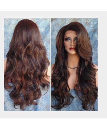 BGHJUE WIG Halloween Wig Short Water Synthetic Hair Colors Available Wig for Women Heat Resistant Fiber Daily False Hair Brown Curly Hair