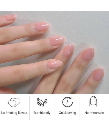 Pink Nail Polish Nude Pink Nail Varnish Chip Resistant Clear Jelly Pink Nail Varnish Quick Dry Pink Gel Polish Water Based Translucent Nail Polish for DIY Manicure Art at Home - Buy Online on GoSupps.com