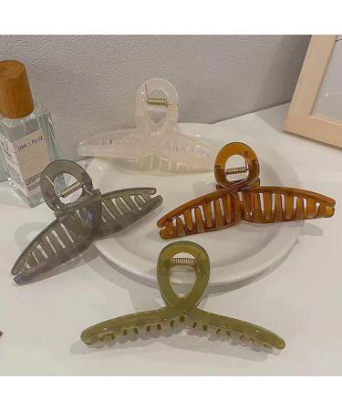 4 Pcs Big Hair Claw Clips for Long Thick Hair Nonslip Jelly Hair Clips Large Jaw Clips for Women Girls Hair Accessories - Buy Online on GoSupps.com