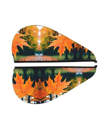 Autumn Pattern SamLng Coral Velvet Dry Hair Cap - Ideal for Home Travel Pool Parties & More | International Shipping - Buy Online on GoSupps.com