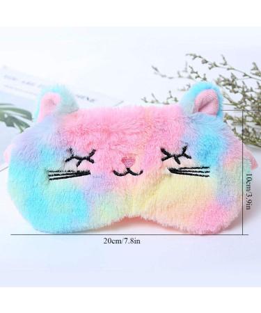 2 Pack Cute Animal Unicorn Cat Sleep Masks for Girls - Soft Plush Blindfold Eye Cover for Women, Perfect for Travel, Nap, and Night Sleeping - Buy Online on GoSupps.com