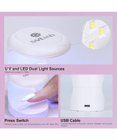 Saviland Mini Nail Lamp - 16W UV LED Nail Dryer for Gel Nail Polish | Portable Nail Art Tool for Home and Professional Use - Buy Online on GoSupps.com