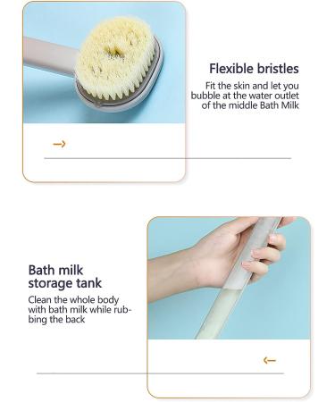 Long Handle Bath Massage Body Brush | Back Scrubber for Exfoliating Skin | Storable Body Wash | Extended Handle for Women, Men, Children - Buy Online on GoSupps.com
