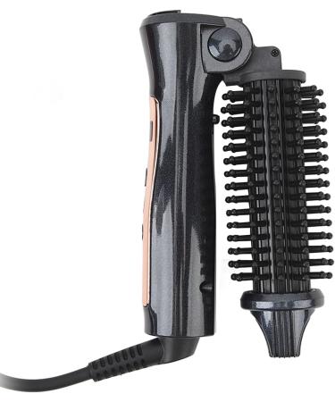 Curling Iron Brush Prevent Scald Portable 100-240V Collapsible Ceramic Ionic Hair Curling Brush For Long Hair (US Plug 100 240V) - Buy Online on GoSupps.com