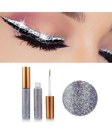 Glitter Eyeliner Shiny Metallic Liquid Eyeliner Waterproof Starry Sequins Eye Cosmetic Grey 5ml metallic liquid eyeliner - Buy Online on GoSupps.com