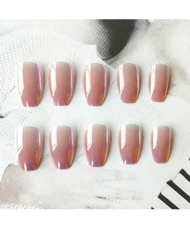 Shop Hujl 24-Piece Set of Pink Artificial Nails - Long Mirror Finish Complete Coverage Fashionable Nail Tips - International Shipping Available - Buy Online on GoSupps.com