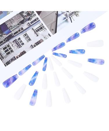 Brishow Artificial Long Press-On Ballerina Nails - 24pcs Purple & White Acrylic Stick-On Nails for Women & Girls - Full Cover Hair Coloring - Buy Online on GoSupps.com