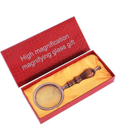 Magnifiers 10 X Magnifier Retro Wooden Handle Glass Handheld Metal Optics Glass Lens Zoom Gift Box Reading Aids - Buy Online on GoSupps.com