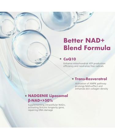 VHC NAD+ Supplement, NMN Alternative Liposomes with CoQ10, Trans-Resveratrol for Women & Men,Support Energy, Anti-Aging,Focus,90 Capsules - Buy Online on GoSupps.com