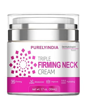 Anti-Aging Neck Cream | Retinol Collagen & Peptides Triple Firming Moisturizer for Neck Chin & D collet | Lifting & Tightening Cream 1.7 oz Neck Cream with Retinol Collagen & Peptides - Triple Firming